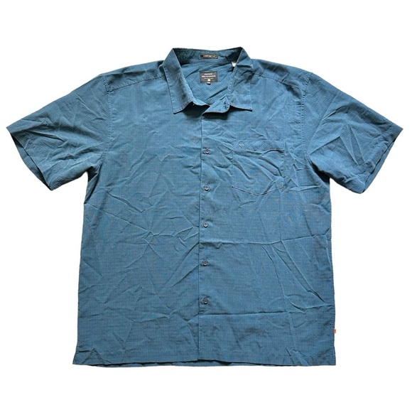 Quiksilver Waterman Comfort Fit Button Down Short Sleeve‎ T-Shirt Blue Size 3X - Picture 1 of 6